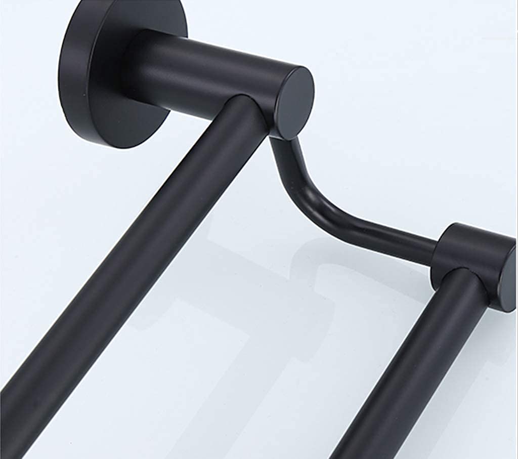 Stainless Steel Over The Door Towel Rack - Double Wall Mounted Hand Towel Holder for Kitchen, Bathroom, Hotel & Office - Modern Black Senior Friendly Design (120cm) - Perfect for Space Saving & Organized Home Decor