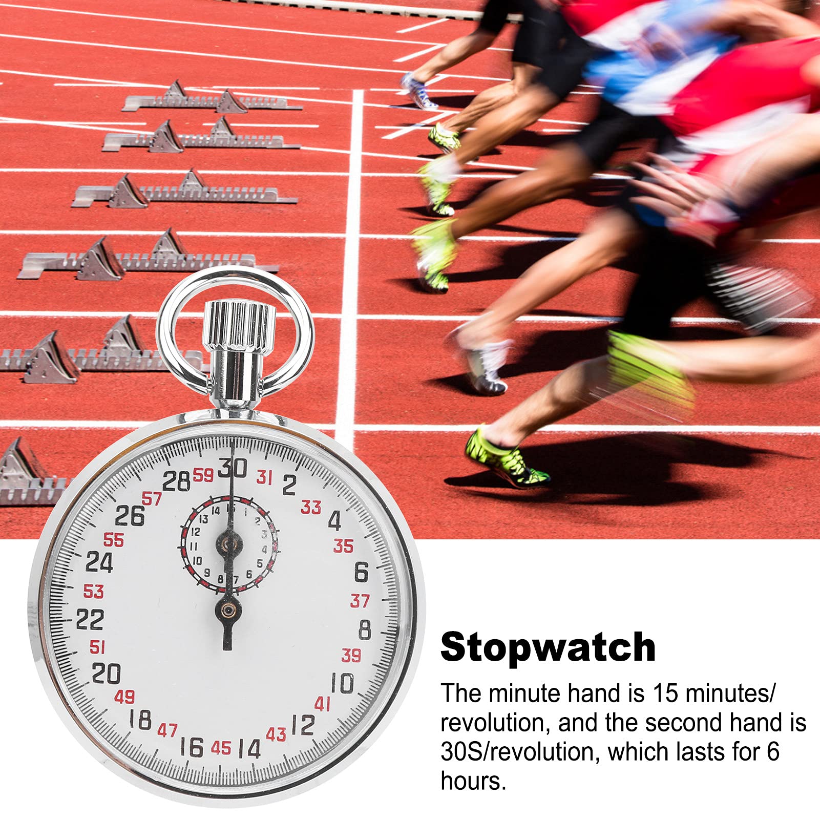 Professional Mechanical Stopwatch - Handheld Sports Chronograph with Alarm for Running, Training & Competitions | Durable Timing Device for Track Events, Physics Labs & School Sports