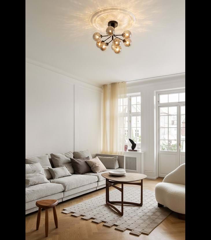 Apiales 9-Inch Modern Ceiling Light Fixture - Dimmable LED Flush Mount for Bedroom, Living Room & Kitchen Lighting