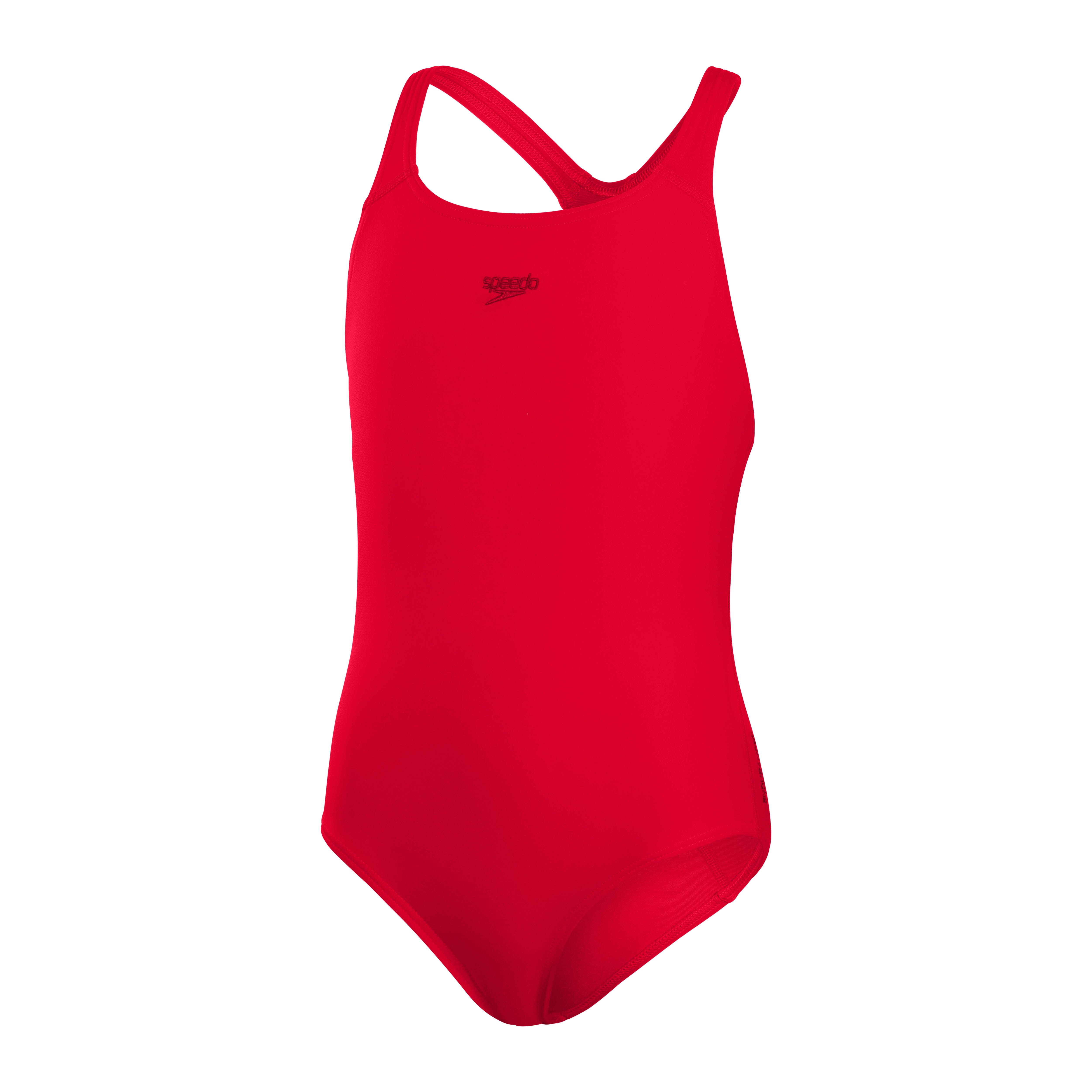 Speedo Girls Eco Endurance+ Medalist One Piece Swimsuit - Red | Competition & Training Swimwear for Young Athletes | Perfect for Swim Meets, Lessons & Pool Practice