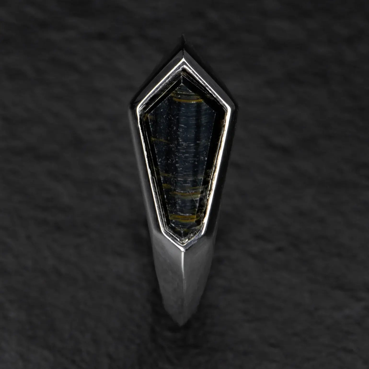 Unique Asymmetrical Falcon's Eye Gemstone Ring for Women – Elegant Bohemian Jewelry for Parties, Weddings & Everyday Wear
