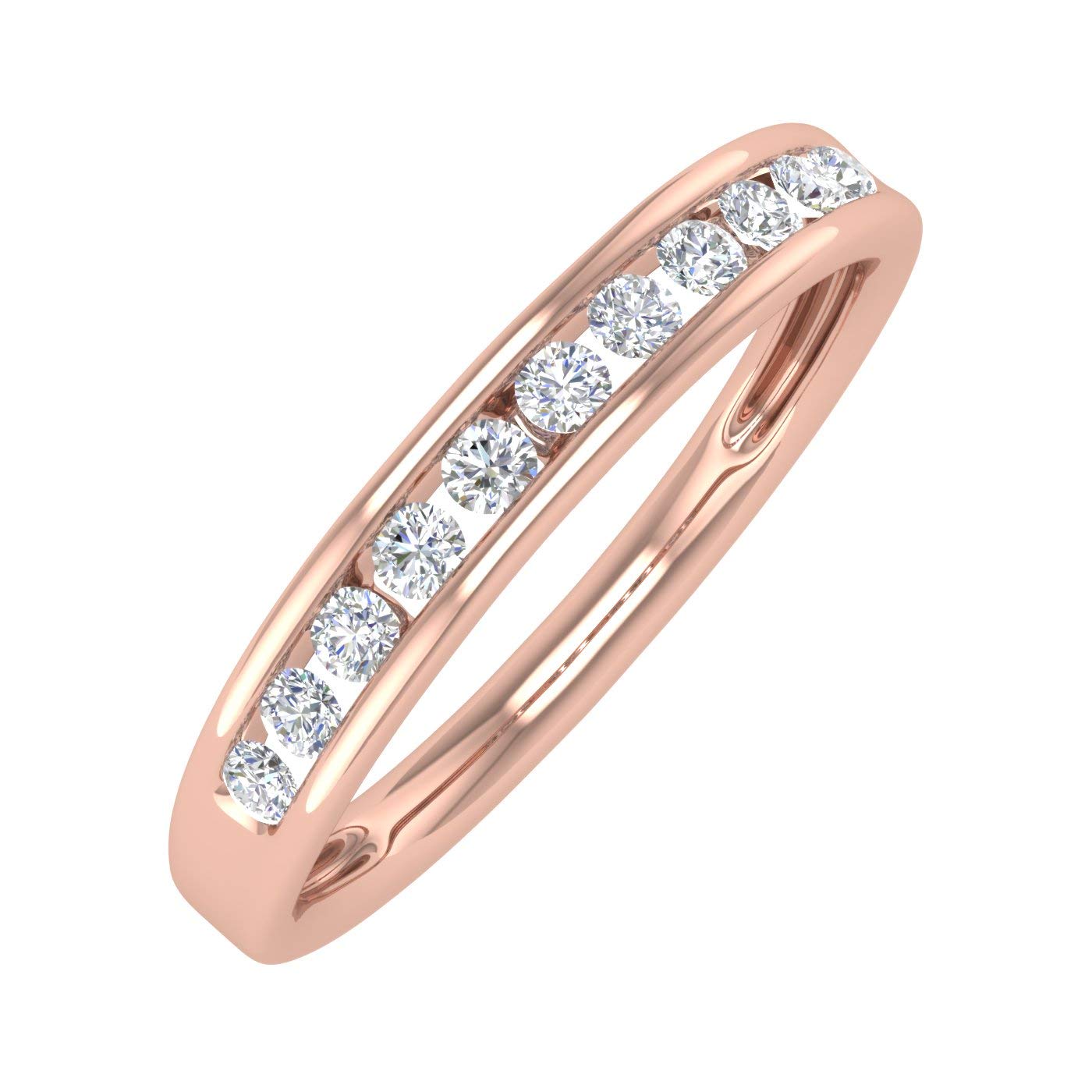 0.23 Carat Channel Set Diamond Wedding Band Ring in 10K Solid Gold - IGI Certified | Elegant Bridal Jewelry for Engagement, Anniversary & Special Occasions