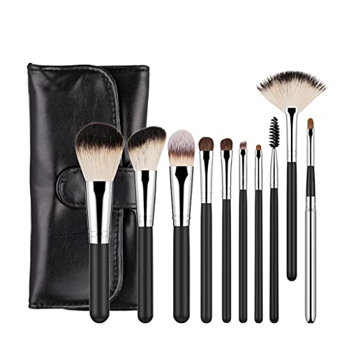 Premium XDCHLK 12-Piece Makeup Brush Set with Travel Pouch - Foundation, Powder, Highlight, Eyeshadow, Blending, Eyebrow & Lip Brushes - Perfect for Professional Makeup Artists & Home Beauty Routines
