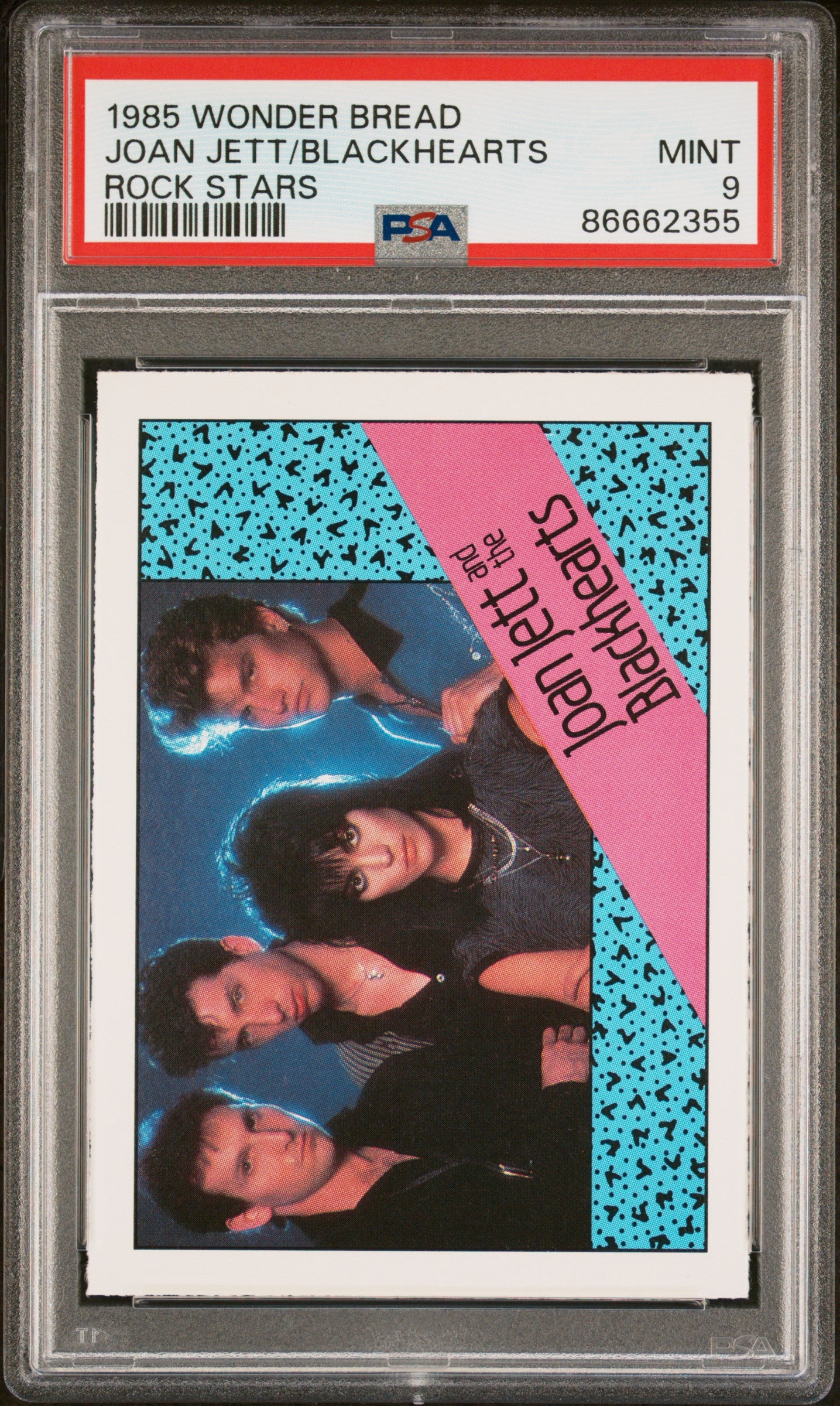 1985 Wonder Bread Rock Stars Joan Jett & Blackhearts PSA 9 Graded Trading Card - Perfect for Music Memorabilia Collectors & Rock Fans Display