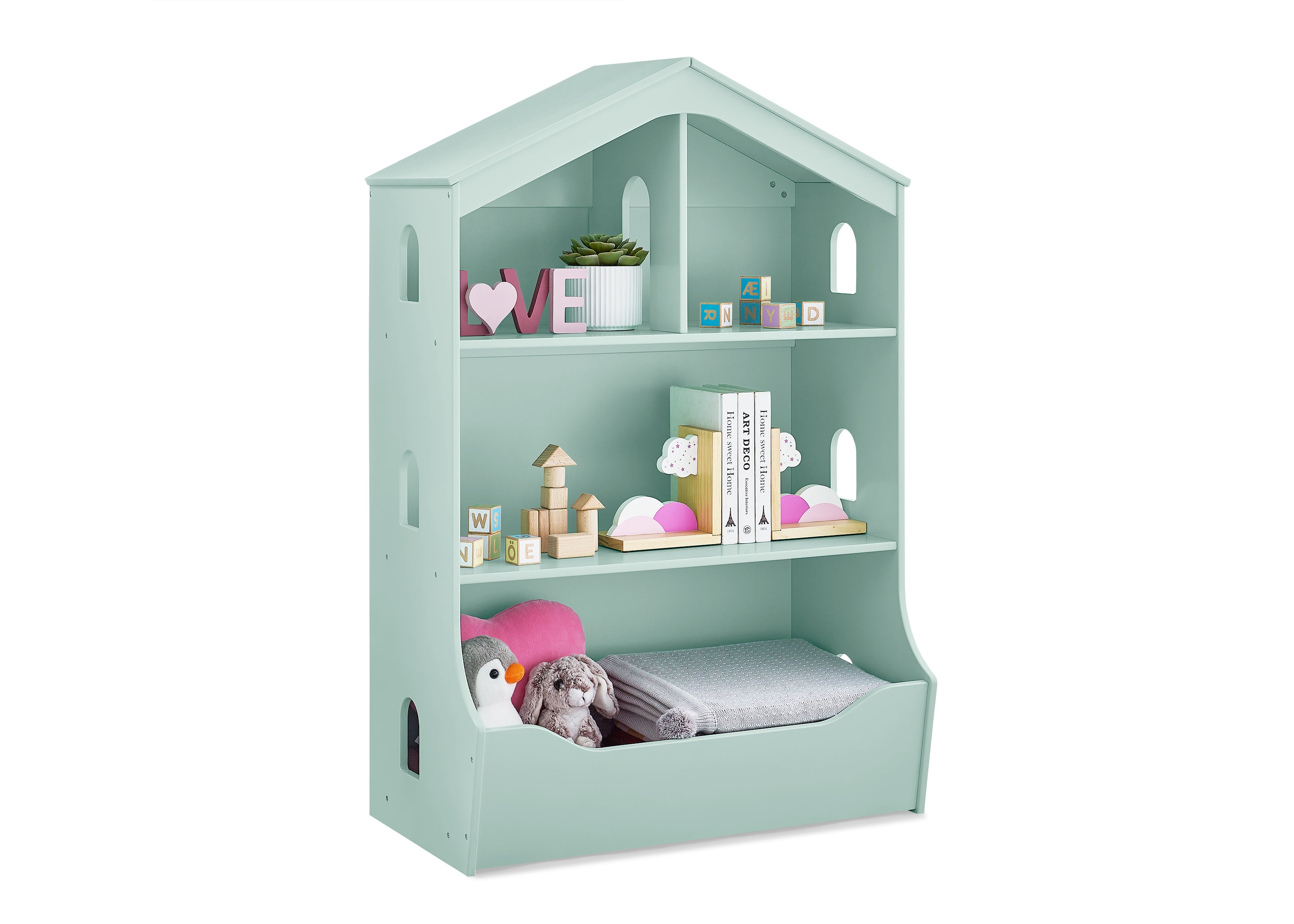 Kids Playhouse Bookcase with Toy Storage - Fun & Functional Bookshelf for Bedroom, Playroom & Nursery - Perfect for Organizing Books, Toys & Decor