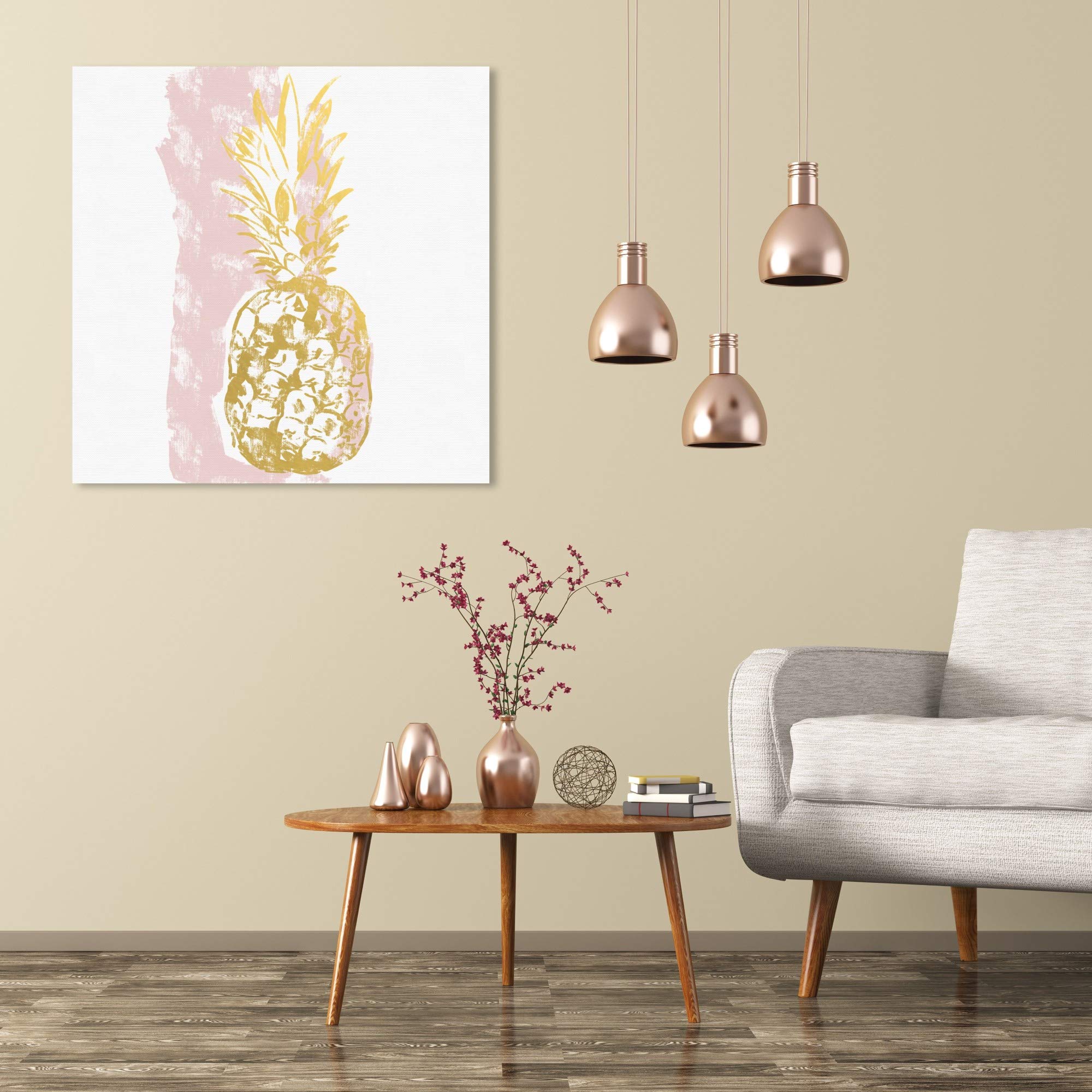 Wynwood Studio Blush Pineapple Square Wall Art Canvas Print - 30