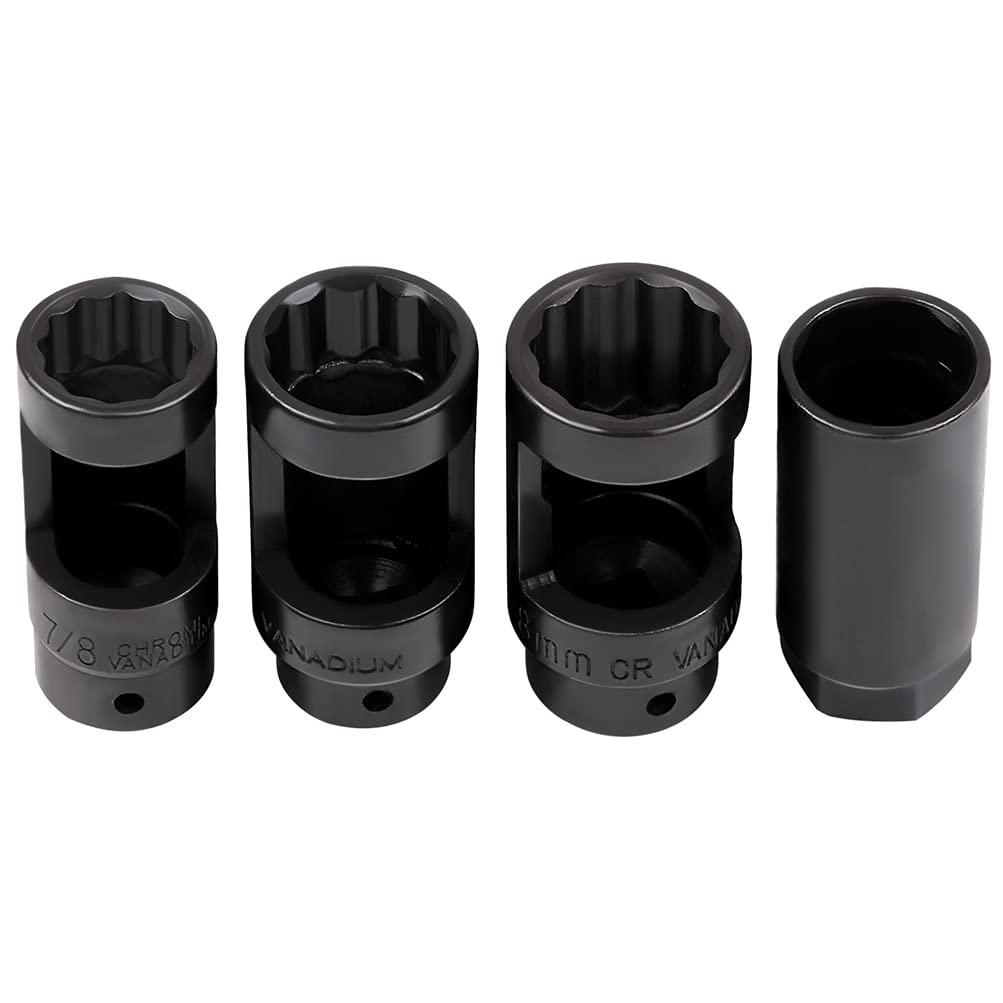 ECCPP 10-Piece Oxygen Sensor Socket Set - Universal Removal Tool Kit for Cars, Trucks & SUVs | Compatible with Most Modern Vehicles | Perfect for DIY Auto Repairs & Professional Mechanics