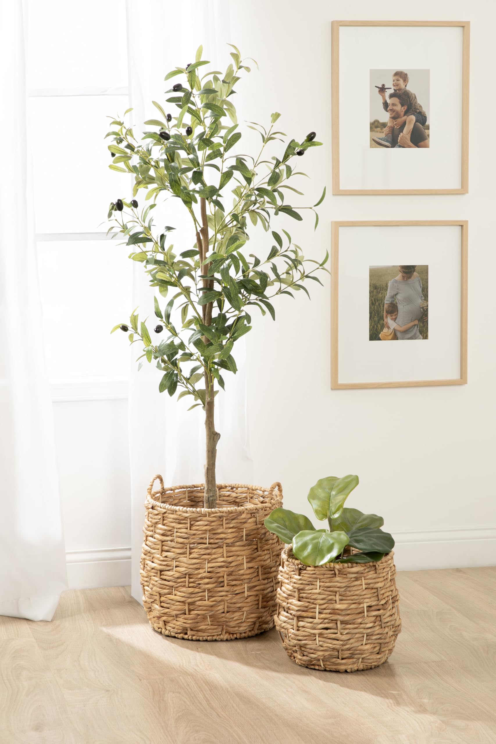 Kate & Laurel Livia Modern 2-Piece Woven Basket Set - 16