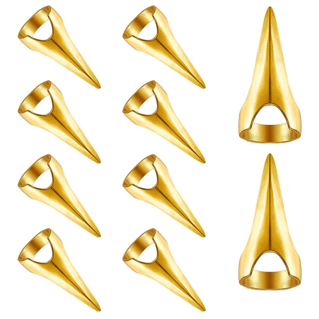 10PCS Golden Hair Parting Nails - Hair Sectioning Rings & Styling Tools for Braids, Weaves & Extensions - Vintage Hair Selecting Rings for Salon & DIY Hairstyling at Home