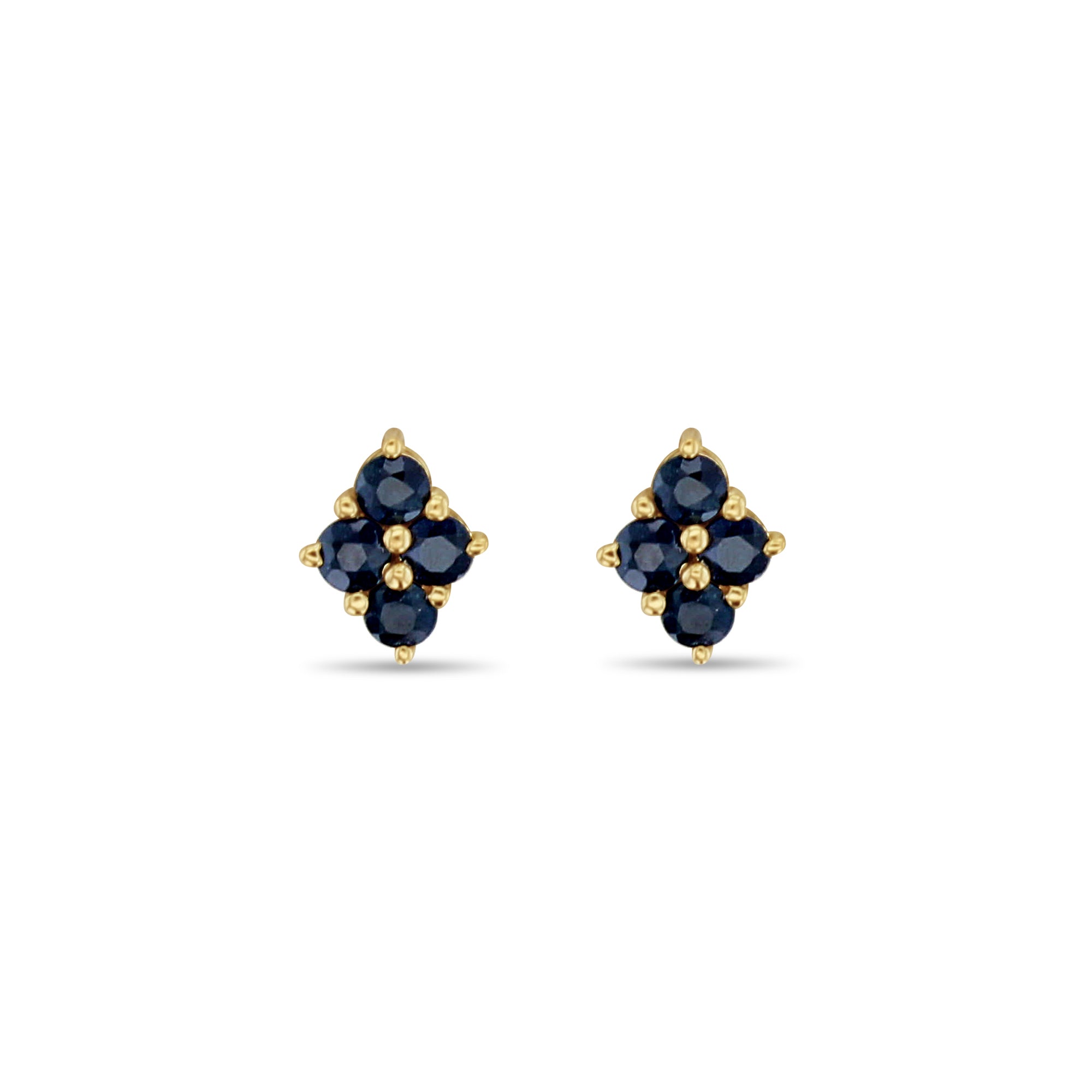 14K Yellow Gold Teardrop Sapphire Stud Earrings with Diamond Accent - Perfect for Weddings, Parties & Special Occasions