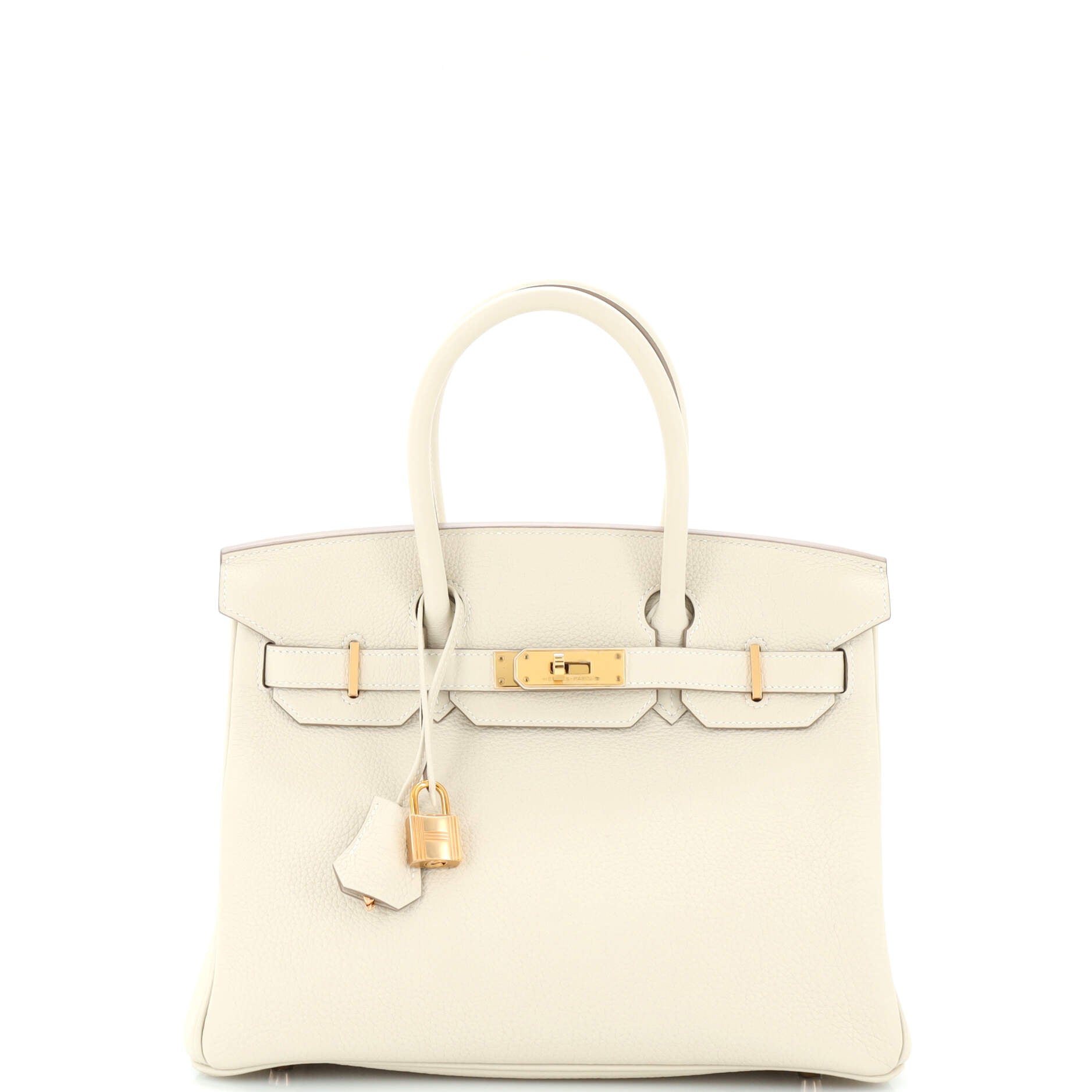 Birkin 30 Handbag in Light Togo Leather with Rose Gold Hardware - Luxury Designer Tote for Women, Perfect for Work, Travel & Special Occasions