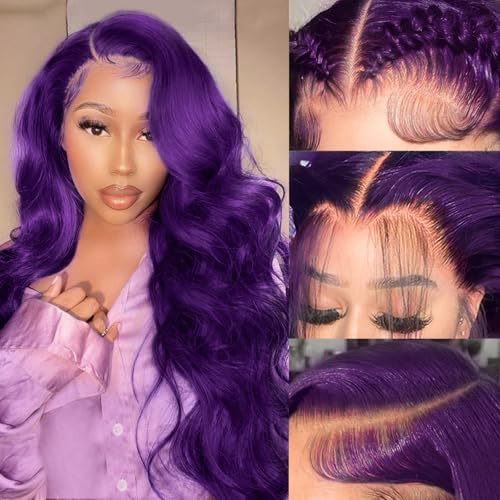 purple wig human hair