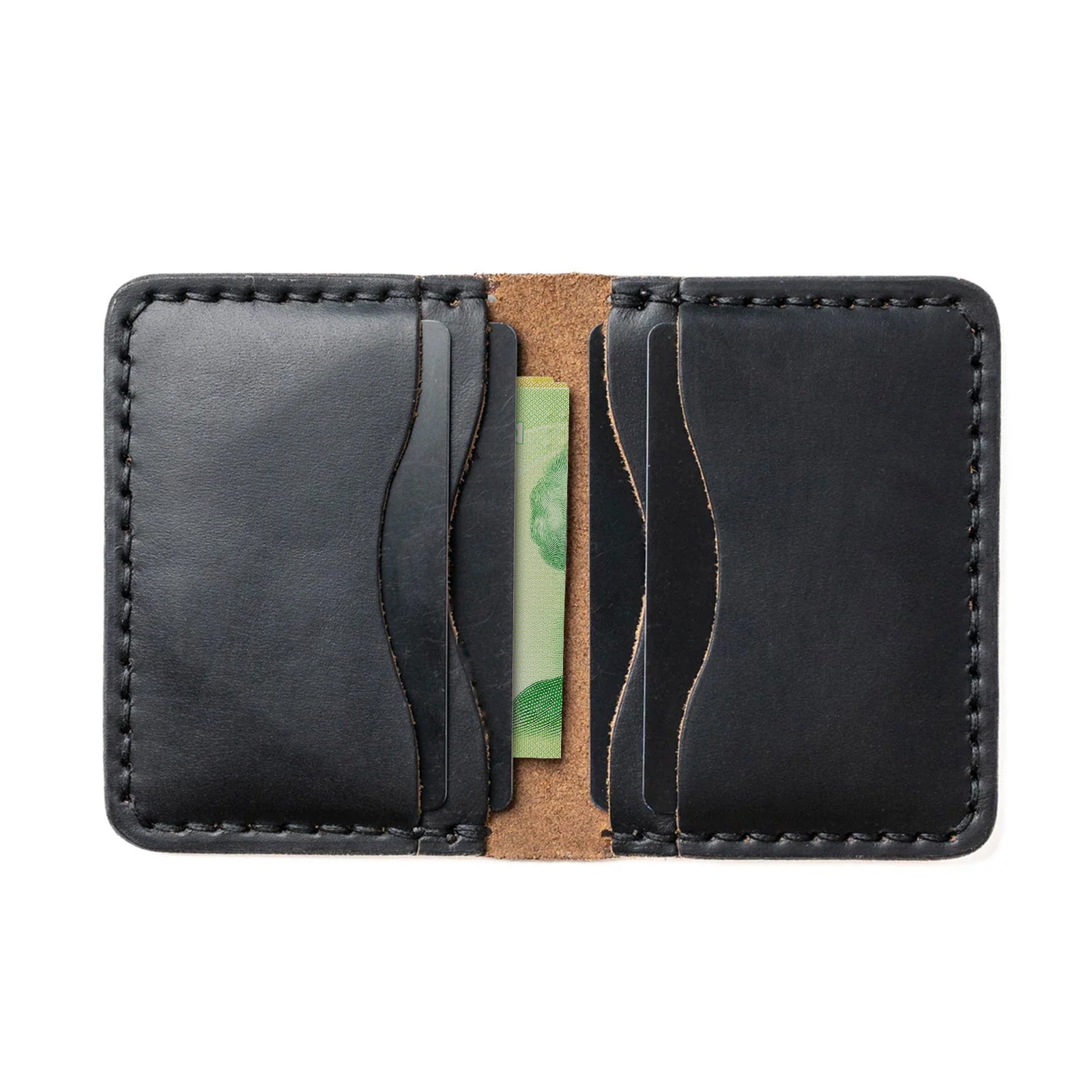 Genuine Leather 5 Card Holder Wallet - Slim RFID Blocking Minimalist Wallet for Men & Women - Perfect for Everyday Use, Travel, and Business