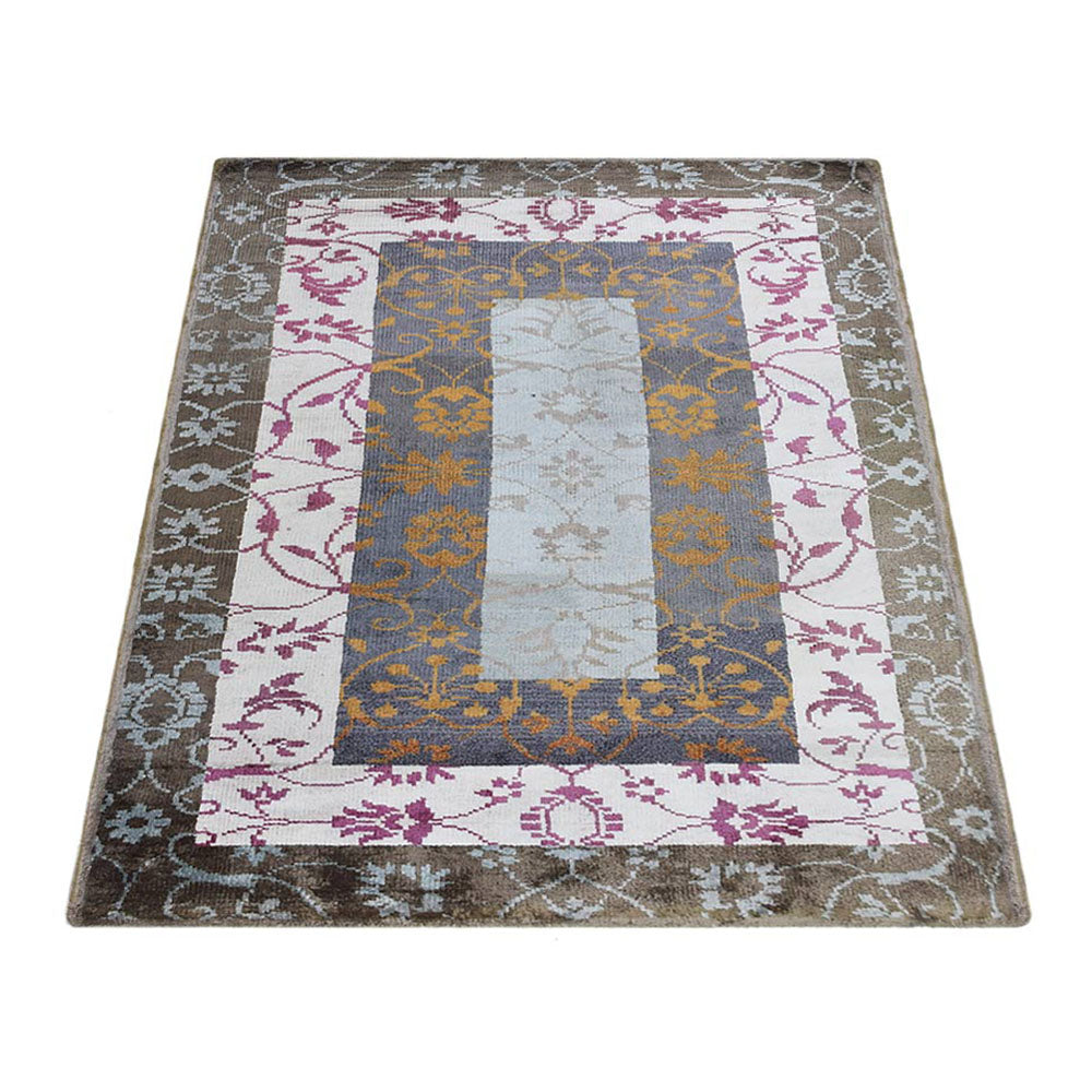 Hand Knotted Hypnotic Design Area Rug - Non-Slip Boho Chic Living Room Carpet for Home Decor