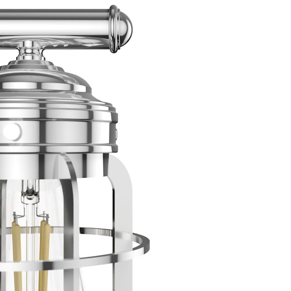 Hunter Starklake 4-Light Chrome Vanity Light Fixture - Perfect for Bathroom, Dressing Room & Makeup Area Lighting