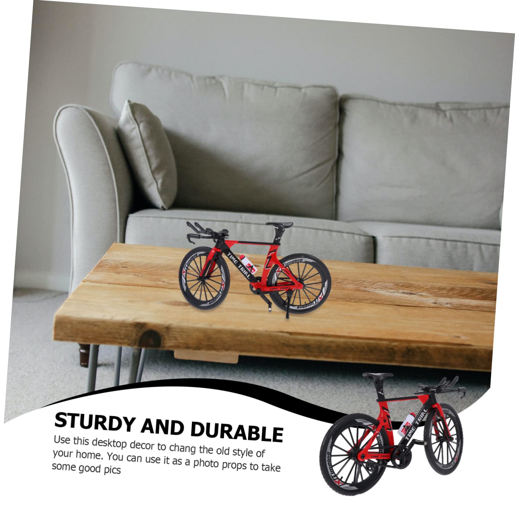 Mini Bike Model Toy - Cabilock Alloy Bicycle Statue for Home Decor