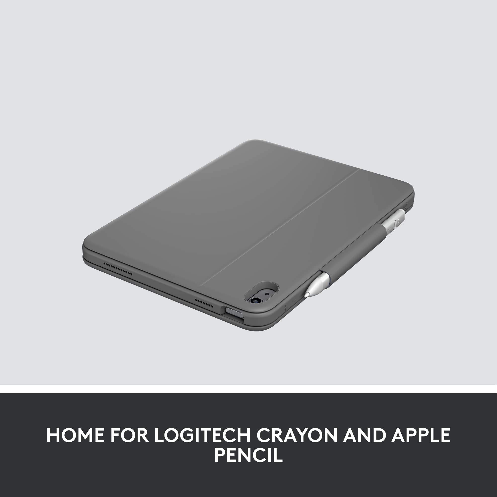 Logitech Rugged Folio Keyboard Case for iPad 10th Generation & A16 - Durable Spill-Proof Keyboard with Smart Connector | Perfect for Travel, Work & Outdoor Use (Graphite)
