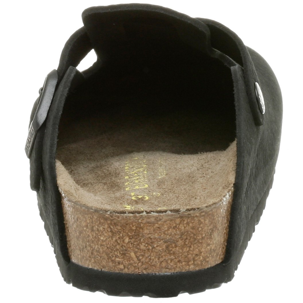 Birkenstock Unisex Boston Soft Footbed Clogs - Black, Size 46 EU (US Men's 12-13) | Comfortable Cork Footbed Sandals for Home, Office & Casual Wear