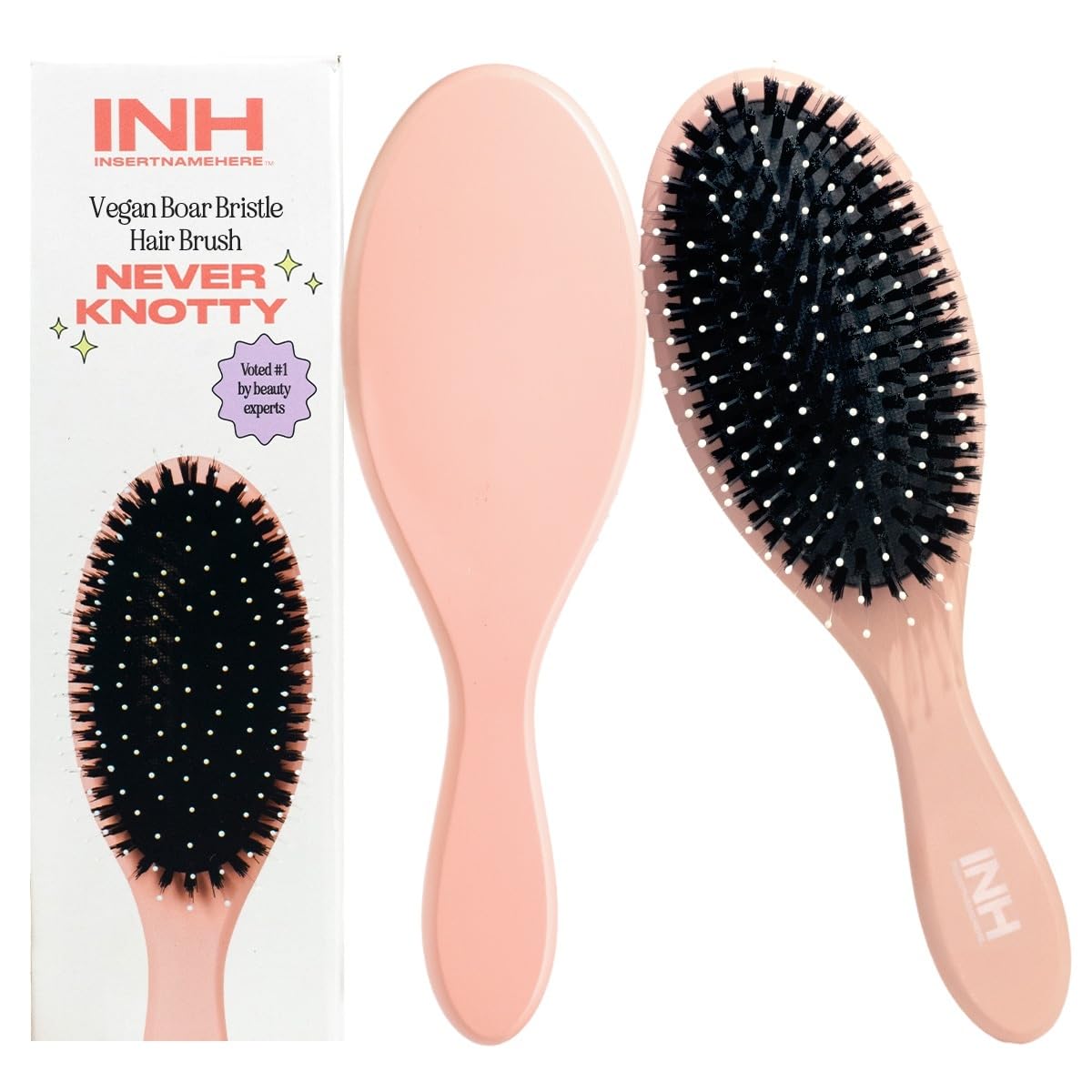 INH Paddle Brush - Detangling Hair Brush with Soft Bristles for Wet & Dry Hair | Smoothing Faux Boar Bristle Brush for Thick & Curly Hair | Vegan Hairbrush for Styling, Blow Drying & Everyday Use
