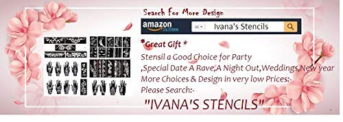 India Henna Tattoo Stencil Kit - Set of 2 Reusable Body Art Templates for Women & Girls (Hand, Finger, Arm Designs) | Perfect for Festivals, Weddings & DIY Temporary Tattoos