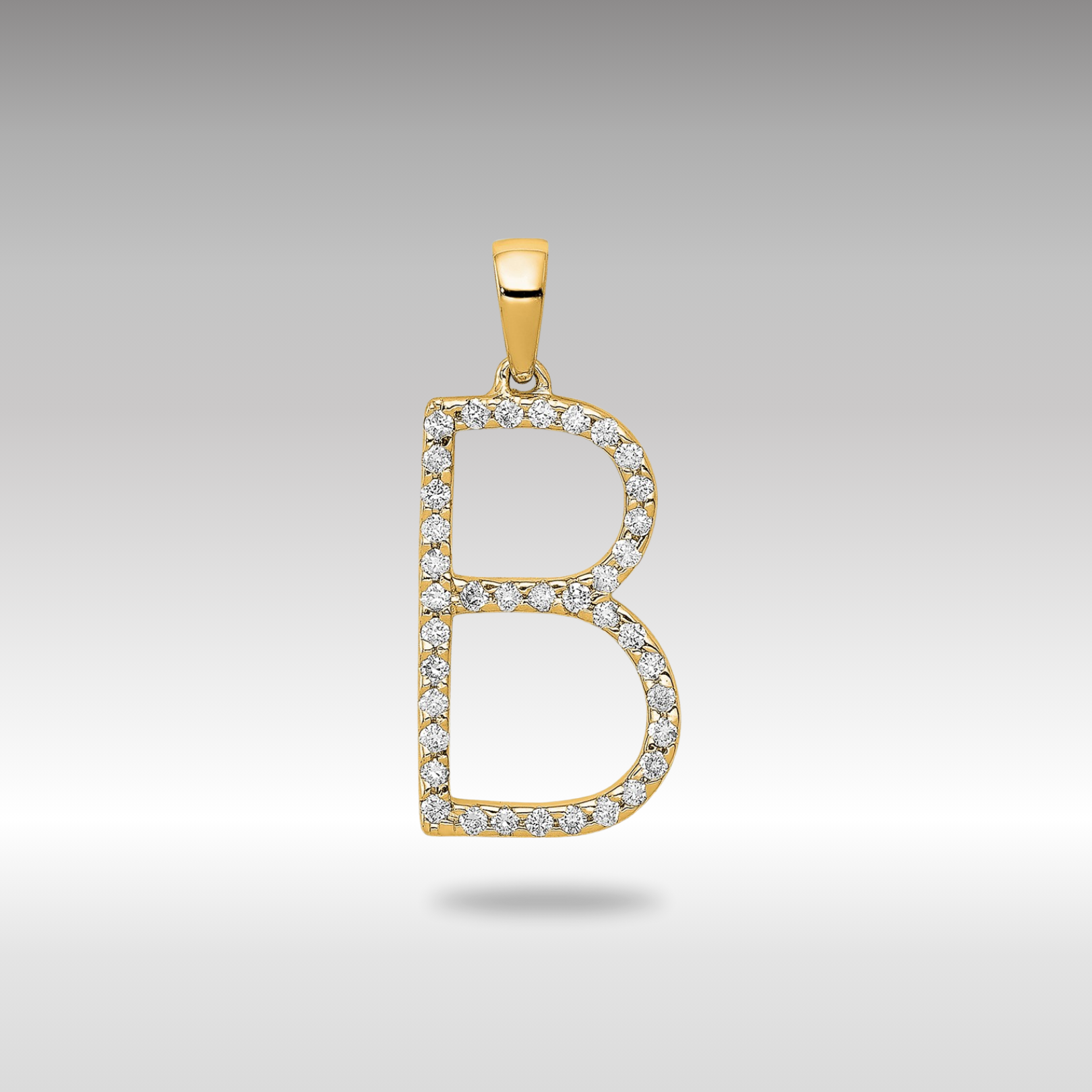 14K Gold Diamond Letter B Initial Pendant Necklace - PM5222B 013 YA | Personalized Name Jewelry for Women | Perfect Gift for Birthday, Anniversary & Graduation