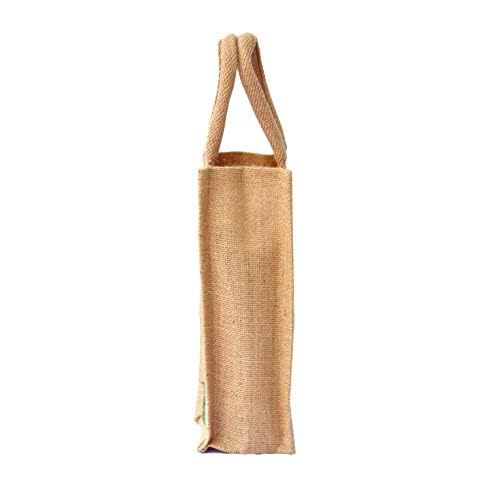 Eco-Friendly Jute Bottle Holder with Chick Design | 1L Water Bottle Carrier | Reusable & Sustainable Jute Fabric Bag for Picnics, Hiking & Outdoor Activities (Green)