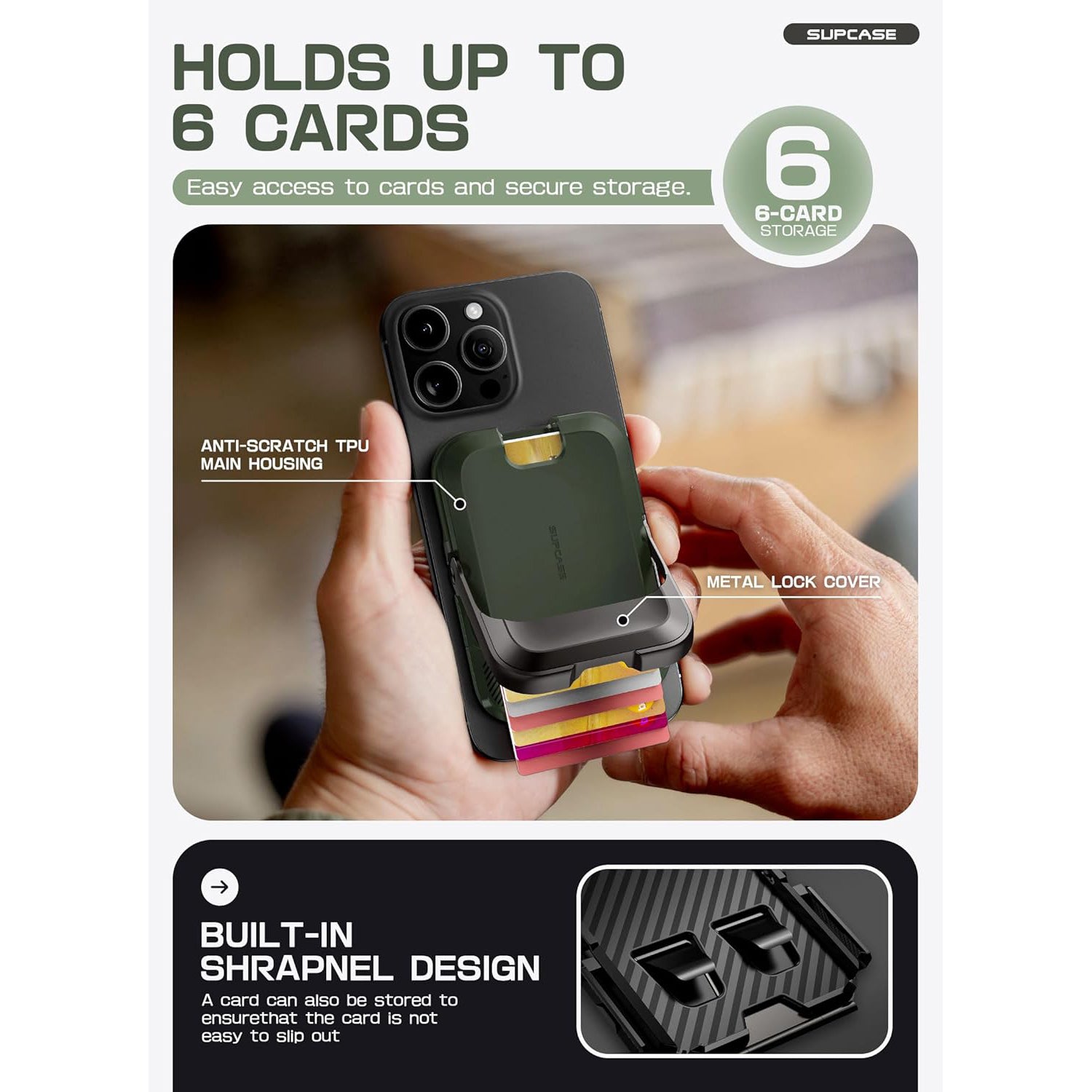 UB Mag Vault Magnetic Wallet with Stand - Battle Green | Slim RFID Blocking Front Pocket Wallet | Perfect for Travel, Work & Everyday Carry (EDC)