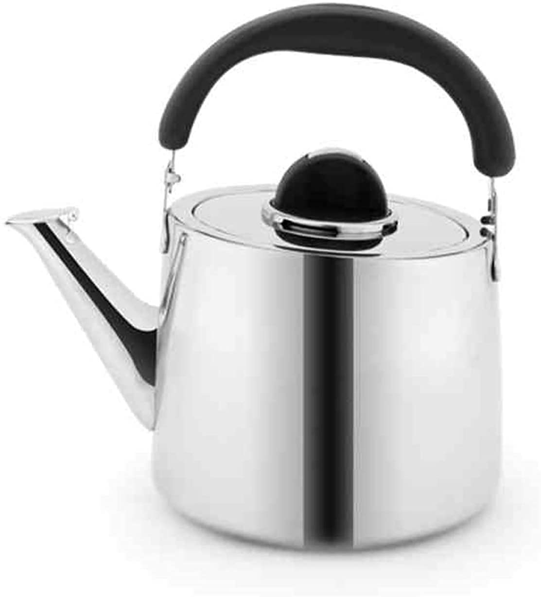 Stainless Steel 4L Whistling Tea Kettle with Heat-Resistant Handle - Large Capacity Induction Compatible Stovetop Kettle for Tea, Coffee & Hot Water - Perfect for Home, Office & Camping Use
