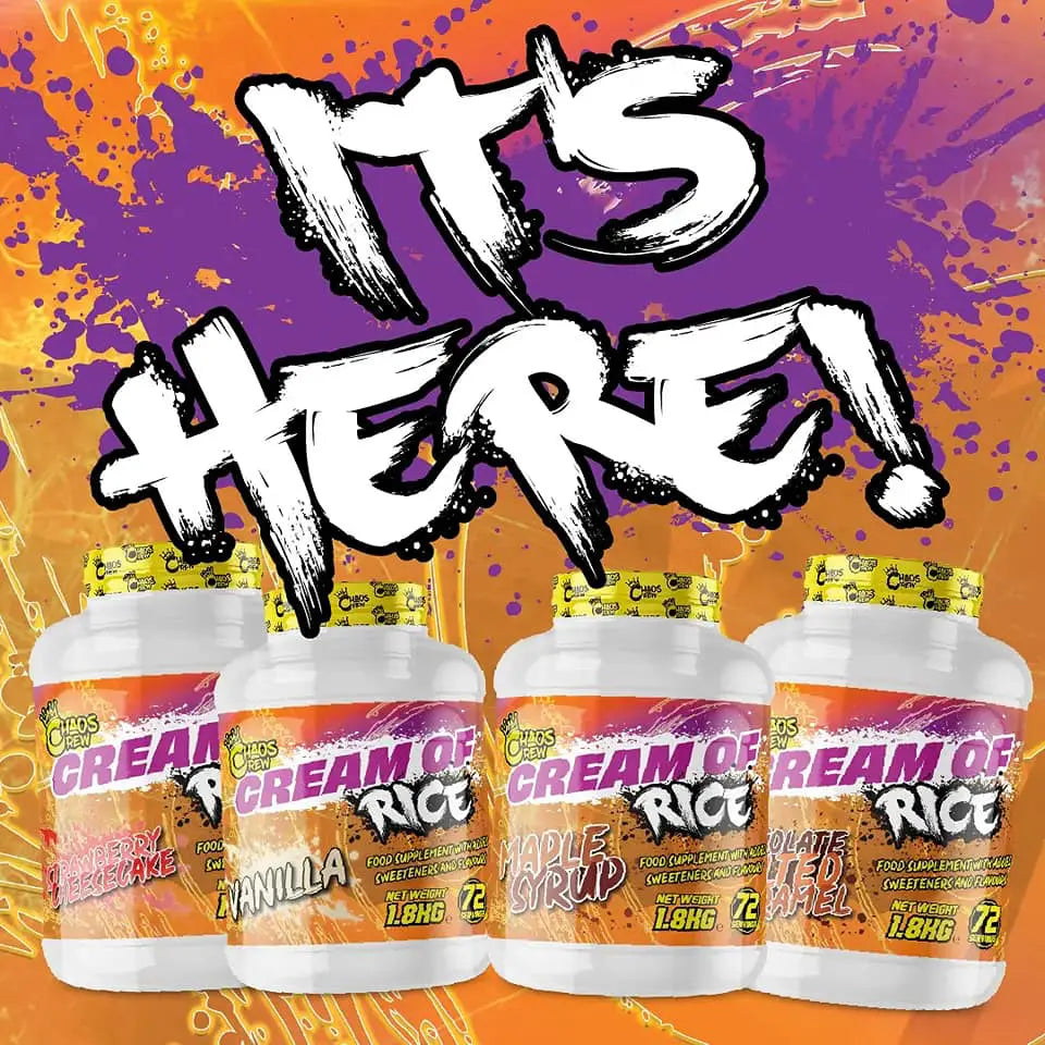 Chaos Crew Cream of Rice - 1.8kg (4 lbs) Instant Hot Cereal Breakfast - Gluten-Free, Non-GMO, Quick & Easy Meal for Busy Mornings, Post-Workout Recovery & Baby Food
