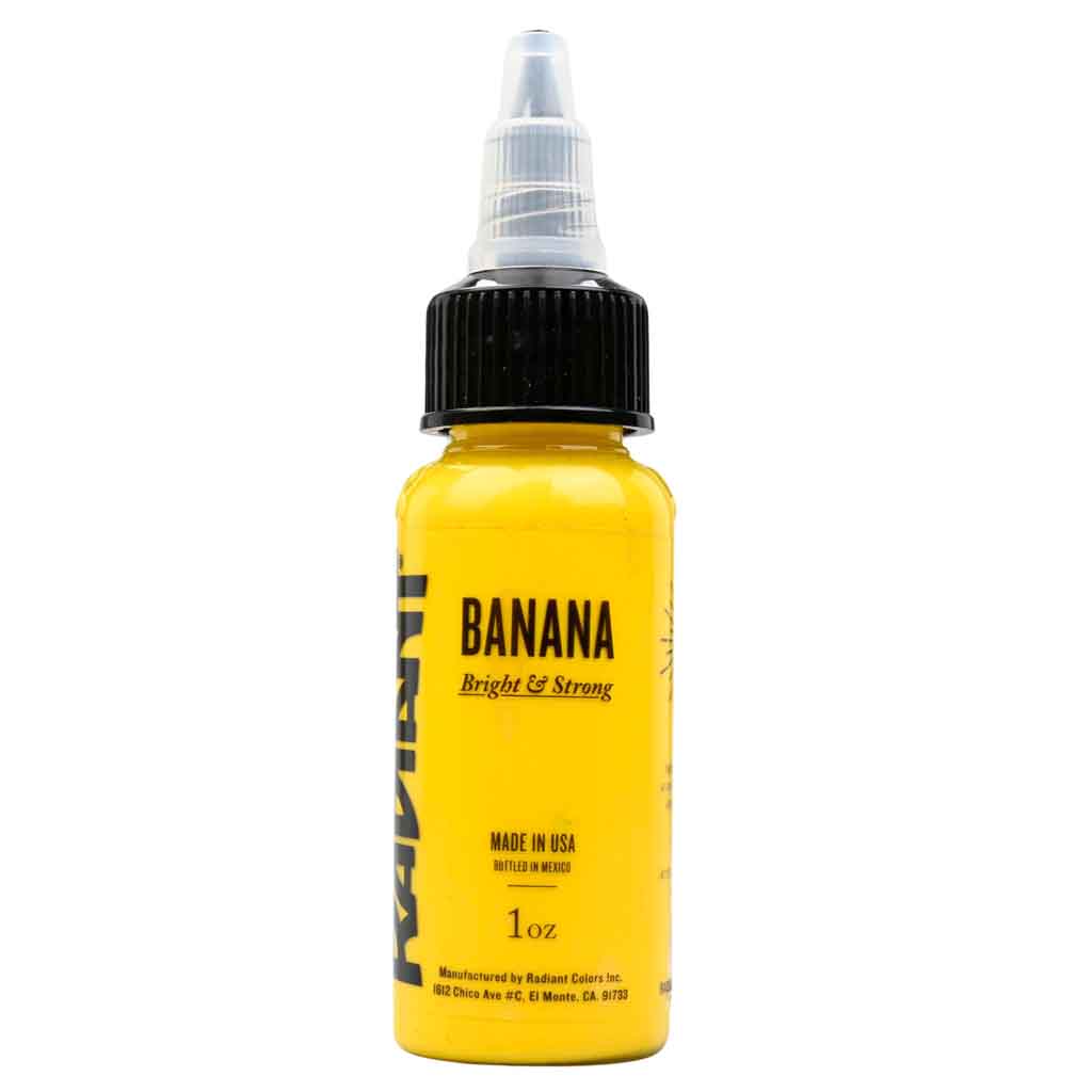 Premium Banana Yellow Tattoo Ink - 1 oz Bottle for Vibrant & Long-Lasting Body Art - Ideal for Professional Tattoo Artists & DIY Enthusiasts - Perfect for Sleeves, Small Details & Color Blending