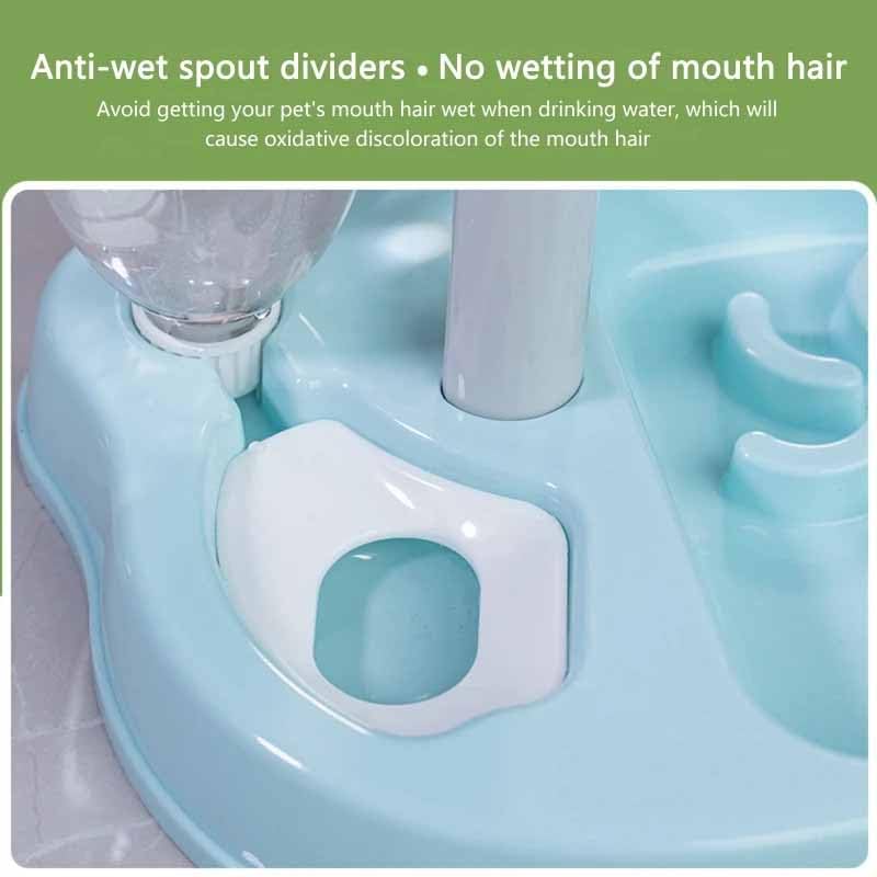 SKOFRI 2 in 1 Automatic Pet Feeder and Water Dispenser for Dogs & Cats - Spill Proof Pet Drinking Fountain with Bottle - Perfect for Puppy, Kitten, and Pet Feeding at Home or Travel