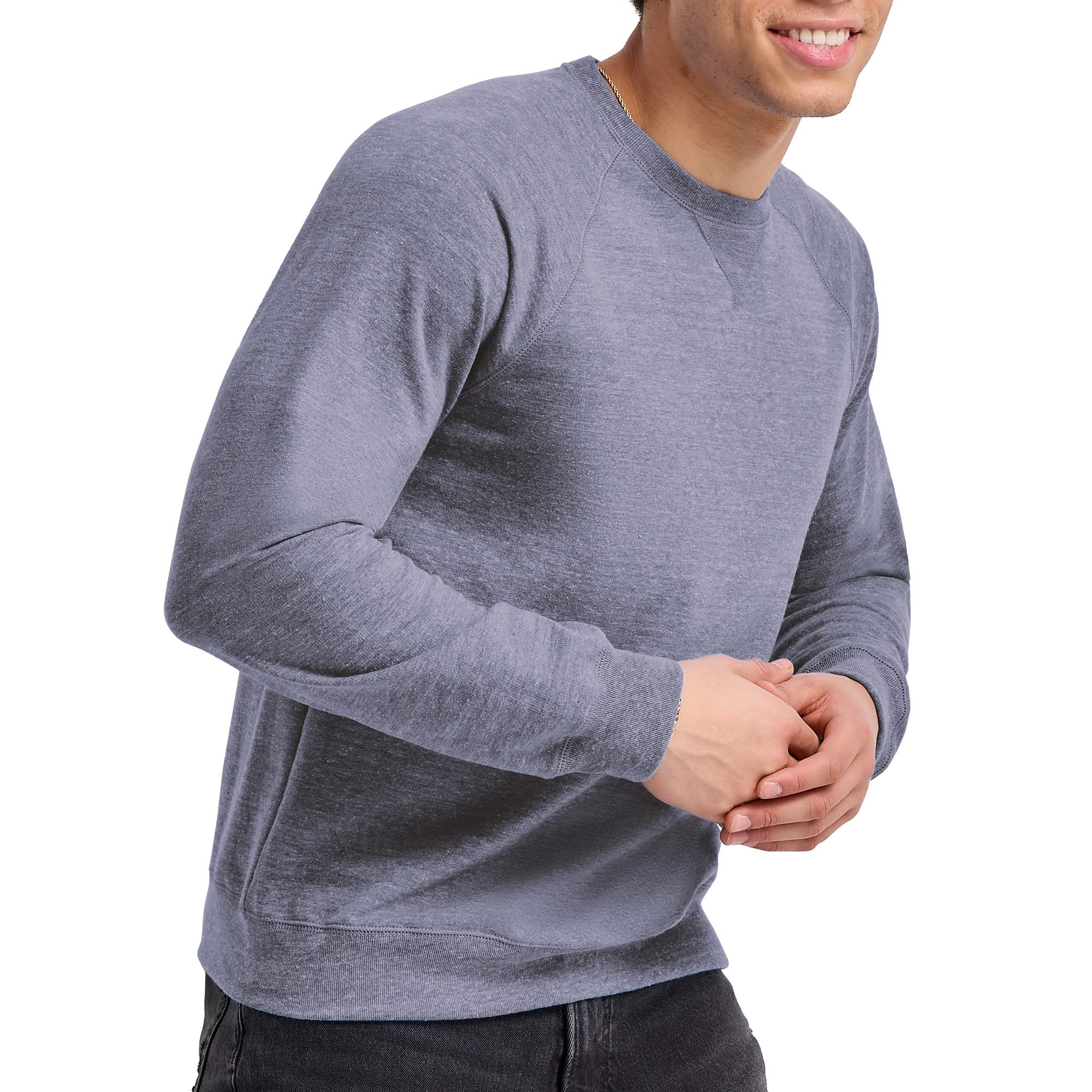 Hanes Men's Tri-Blend French Terry Crewneck Sweatshirt - Soft Casual Pullover for Everyday Wear, Gym & Lounge