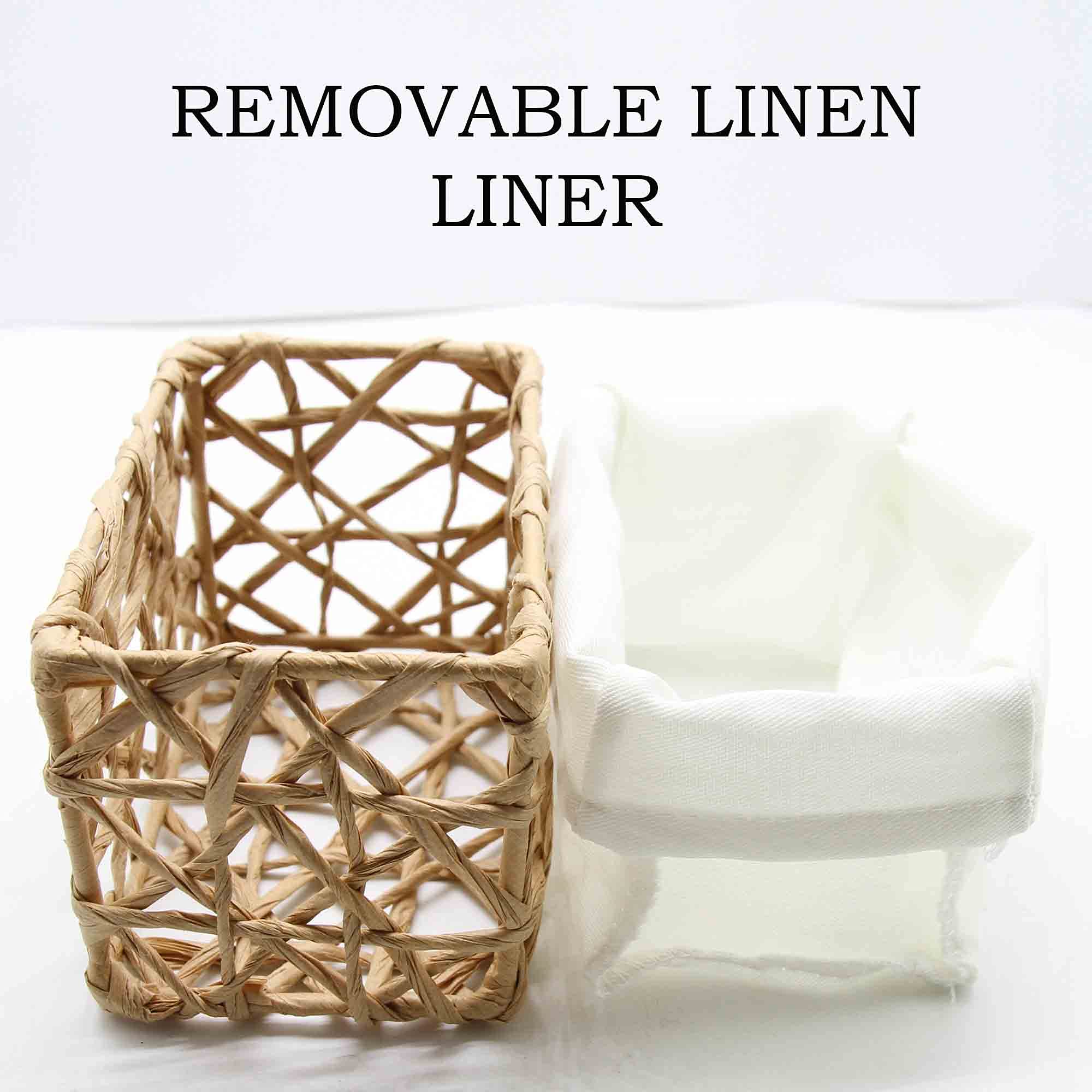 Eco-Friendly Paper Rope Storage Baskets Set of 4 - Handwoven Organizer Bins for Home, Office, Nursery & Closet Organization | Perfect for Laundry, Toys, Blankets & Decor