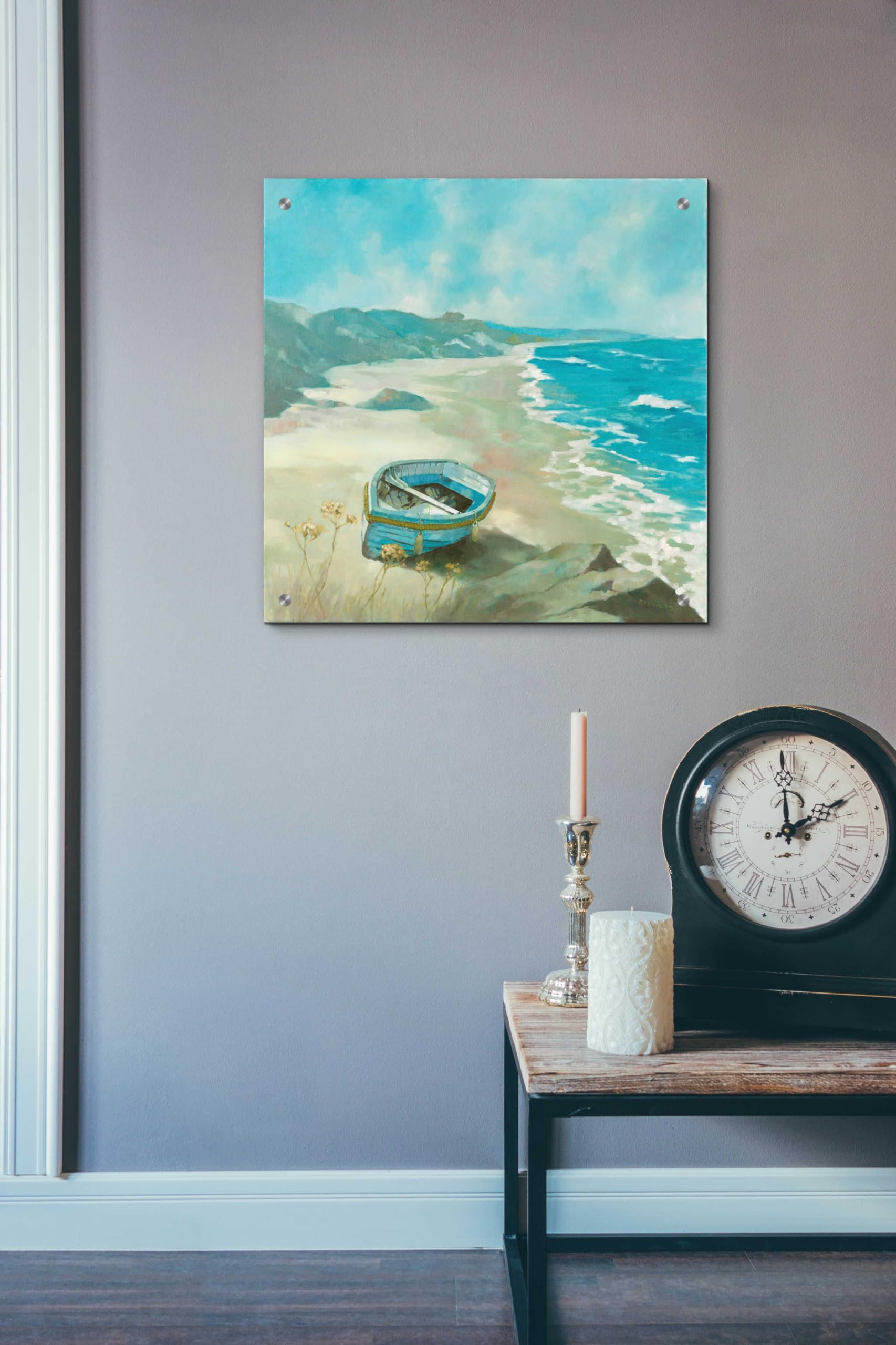 Graham Reynolds 'Boat Show 1' Acrylic Glass Wall Art - 24x24 Inch Modern Coastal Painting for Living Room, Bedroom & Office Decor | Vibrant Nautical Home Artwork