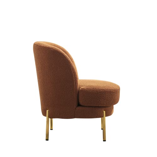 Modern Accent Chair with Gold Metal Legs - Upholstered Club Chair for Living Room, Bedroom & Office - Comfortable Lounge Seating for Relaxing, Reading & Entertaining Guests