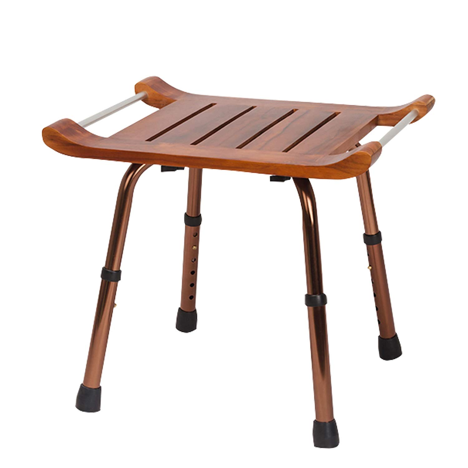 Adjustable Commode Shower Chair for Elderly & Adults - Lightweight Bath Stool with Non-Slip Feet for Seniors, Kids & Disabled - Perfect for Bathroom Safety, Post-Surgery Recovery & Home Care Use
