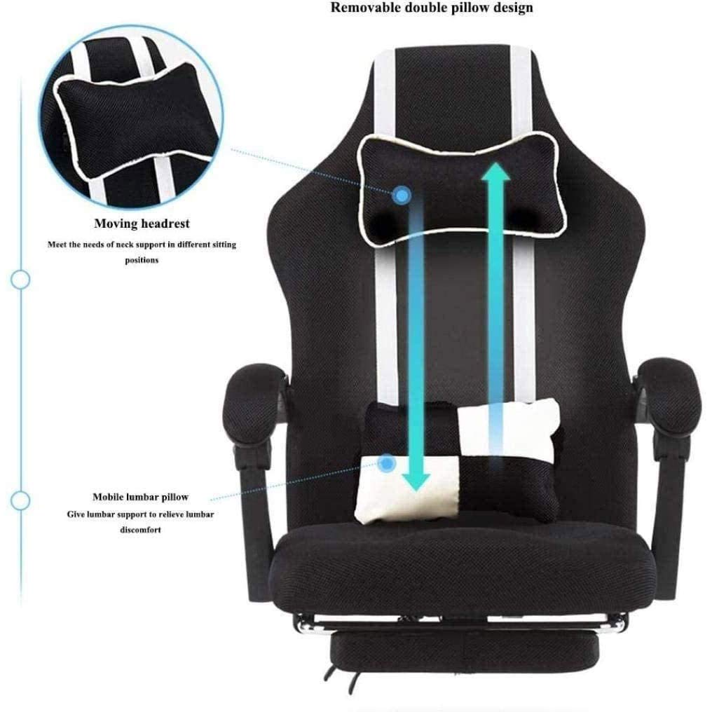 Ergonomic High Back Gaming Chair with Lumbar Support - Racing Style Office Computer Desk Chair for Home & Work - Adjustable Swivel & Lift Mechanism for Comfortable Gaming, Working & Studying
