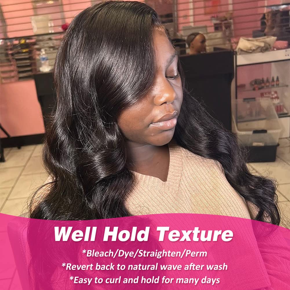 Flady 12A Brazilian Human Hair Bundles - 3 Pcs Body Wave Virgin Hair Extensions (24/26/28 Inch) for Weaving & Styling | Natural Black Color | Perfect for Daily Wear, Parties & Special Occasions