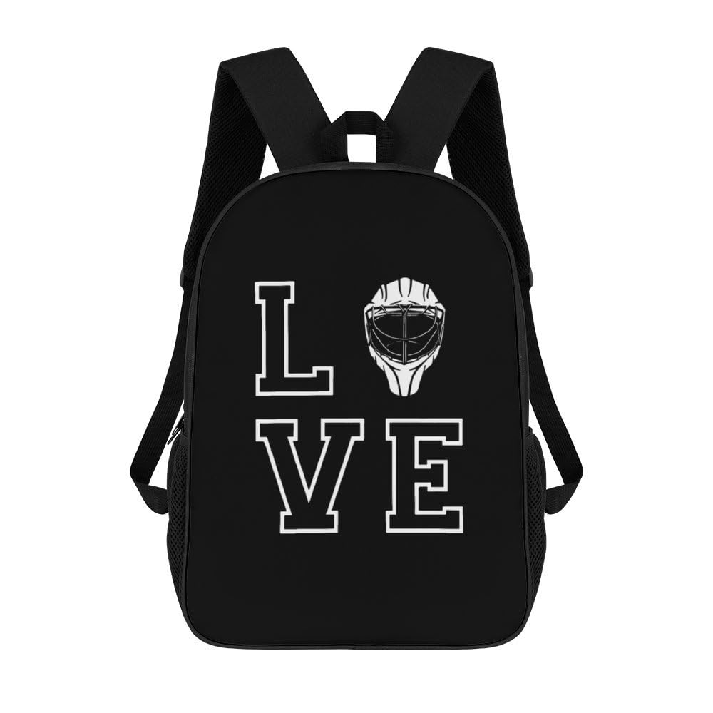 IOEDTHBJ Love Hockey Backpack - 17 Inch Laptop Backpack for Men & Women, 3D Printed School Computer Bag with Stylish Design - Perfect for Work, College & Travel