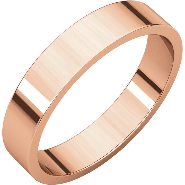 14K Gold 4mm Flat Wedding Band for Women - Elegant & Timeless Bridal Ring for Engagement, Anniversary, or Everyday Wear