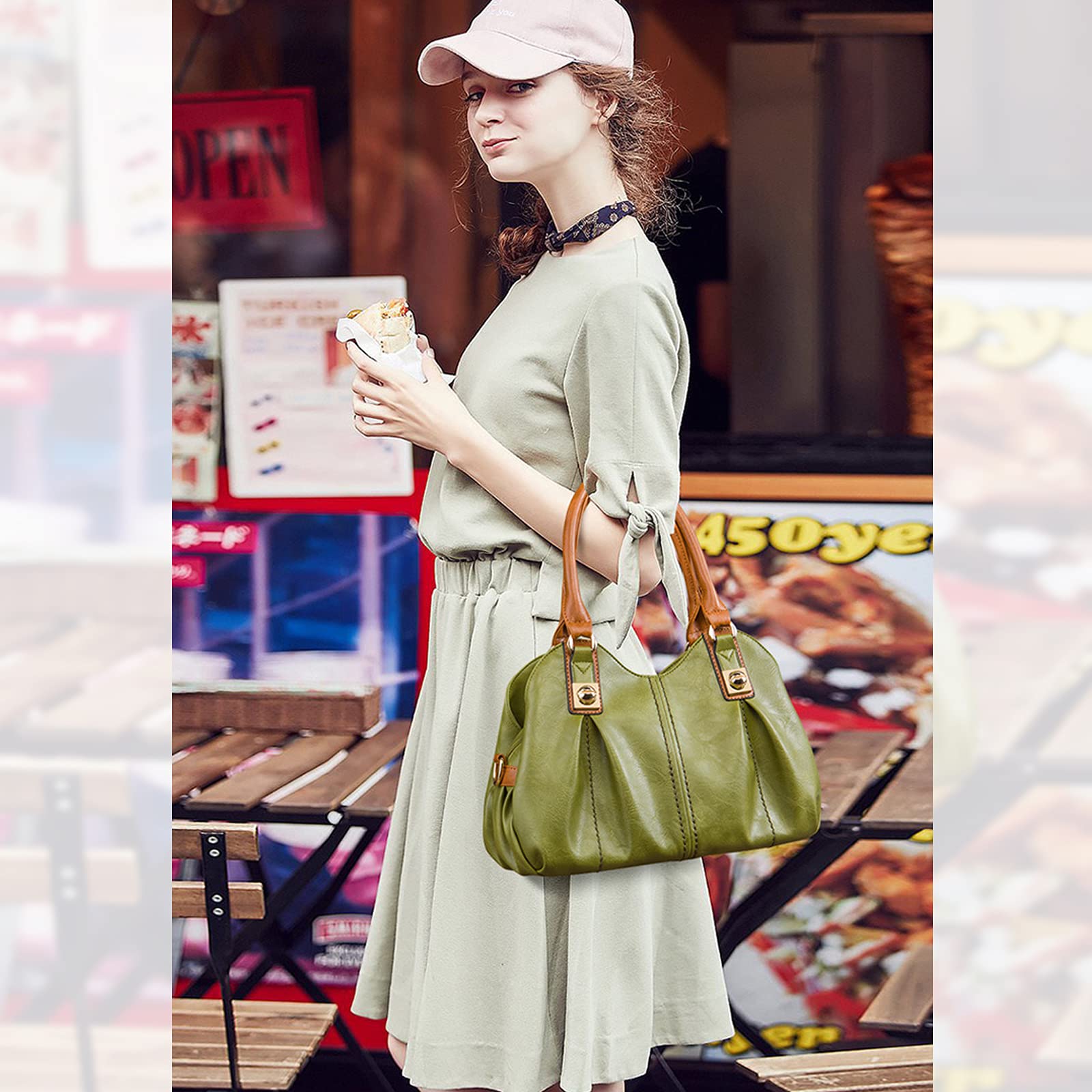 NICOLE & DORIS Women's Fashion Handbag Set - Large Tote Bag with 4-Piece Vintage Shoulder Bags for Work, Travel & Daily Use | Stylish Ladies Purse Collection