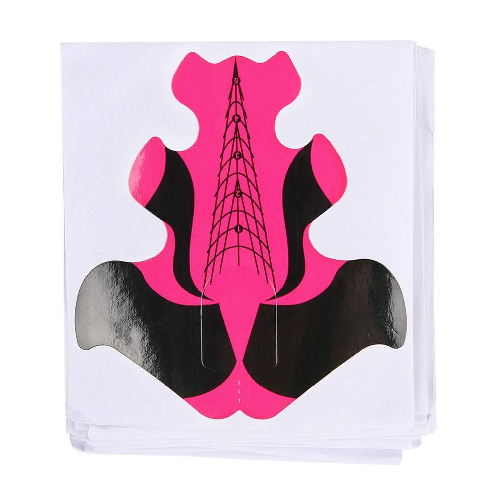 Soapow 100pcs Nail Extension Forms - UV Builder Paper Nail Art Trays for Acrylic & Gel Polish - Perfect for Salon & DIY Manicures at Home
