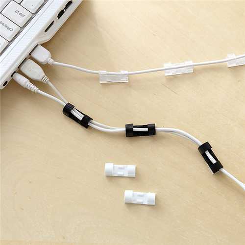 Bakeey 20-Pack Small Cable Clips - Wire Organizer for Home & Office - Perfect for TV, Computer, and Desk Cable Management