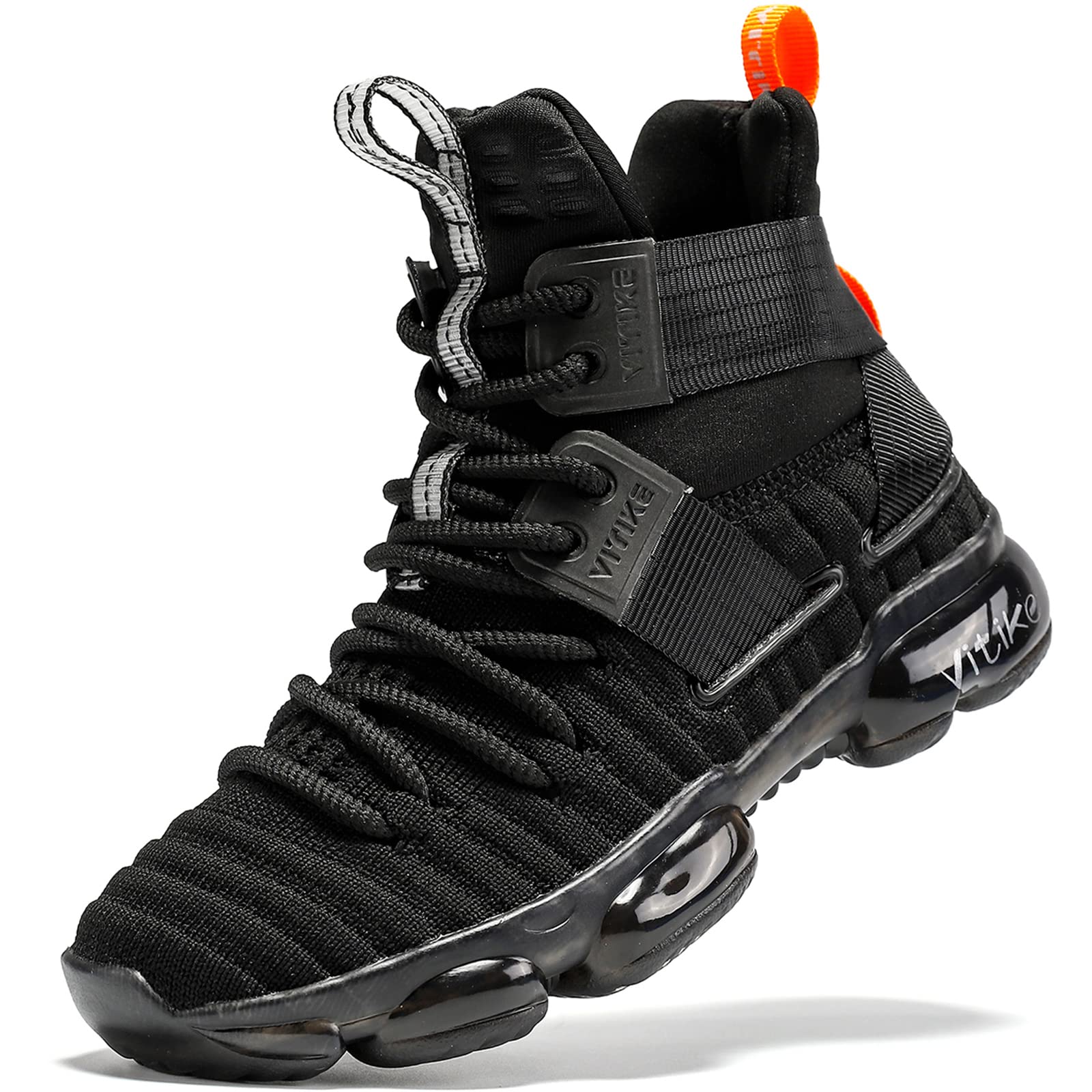 VITUOFLY Kids Basketball Shoes for Boys & Girls - Air Cushion Mid Top Sneakers for School, Training & Outdoor Sports - Non-Slip Comfortable Running Shoes for Little & Big Kids - Perfect for Basketball Practice, Gym Class & Playground Activities
