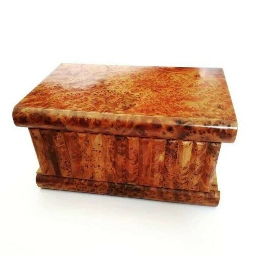 Handmade Moroccan Thuya Wood Puzzle Box - Secret Compartment Jewelry Storage for Rings & Gems | Unique Gift & Home Decor for Women