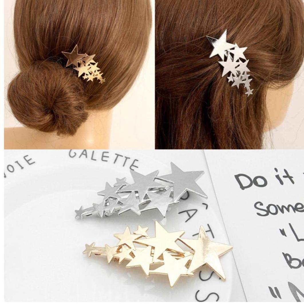 1pc Silver Alloy Star Hair Clip for Women - Cute Hairpin Hair Ornament Jewelry for Party, Wedding, Cosplay & Everyday Styling