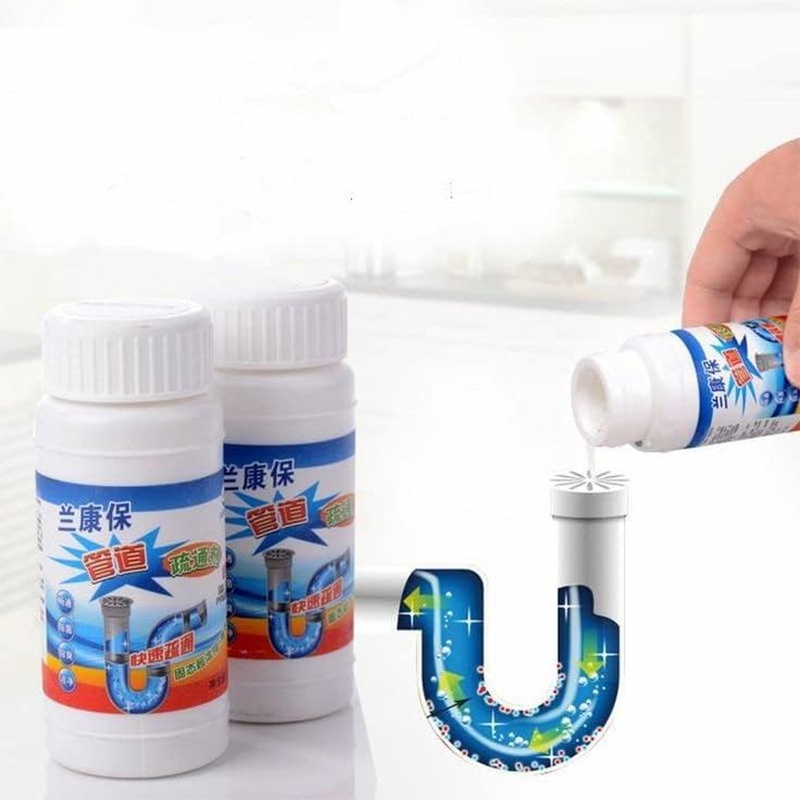 PARSE PERSONAL CARE Powerful Sink & Drain Cleaner Powder - Fast Acting Clog Remover for Kitchen Sinks, Bathroom Drains & Septic Tanks | Unclogs Toilets, Washbasins & Pipes | Ideal for Home, Restaurant & Commercial Use
