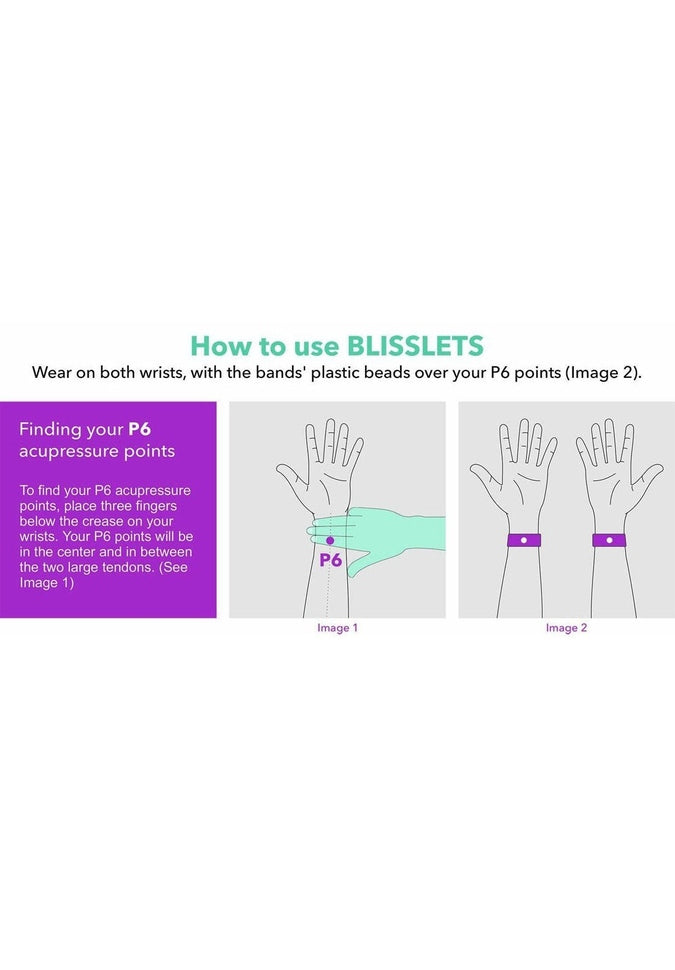 Blisslets Nausea Relief Jewelry – Acupressure Bracelet for Motion Sickness, Morning Sickness & Travel Sickness – Natural Remedy for Pregnant Women, Chemotherapy Patients & Frequent Travelers