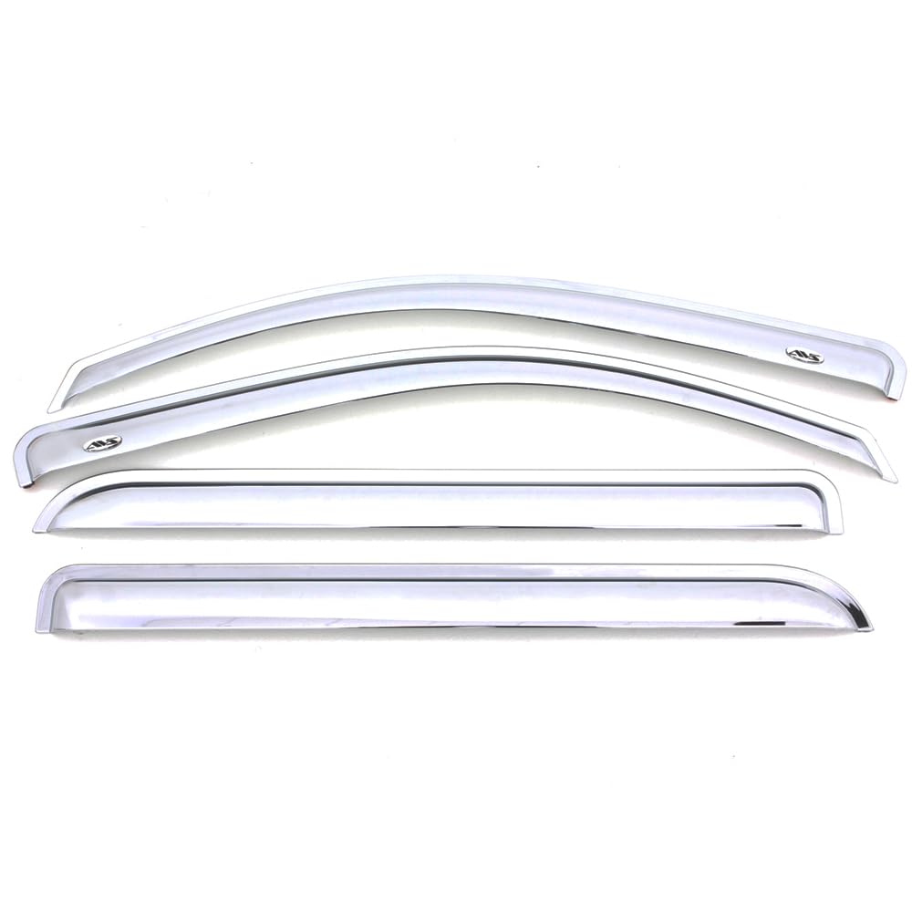 AVS Chrome Outside Mount Ventvisor for 2009-2023 Ram 1500/2500/3500 Mega Cab & Crew Cab - 4-Piece Set (684109) | Rain & Sun Protection for Truck Windows