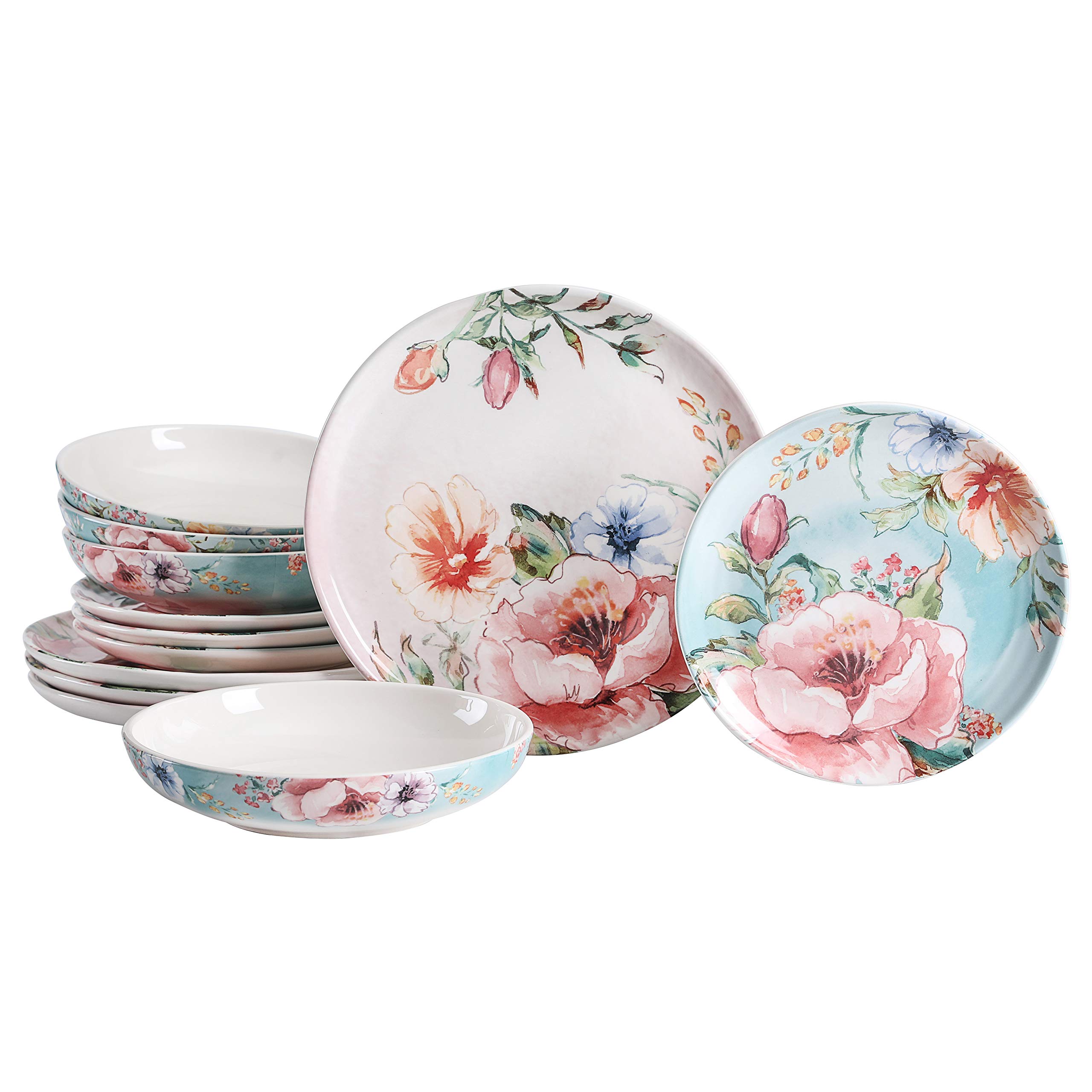 Bico Margret's Garden 12-Piece Ceramic Dinnerware Set - Service for 4 with 11